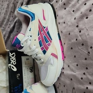 Asics White Pink Blue Women's Athletic Sneakers